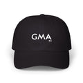 Black cap with 'GMA' logo on a white background