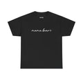 Black t-shirt with 'mama bear' text on a white background